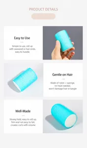 Nylon sponge hair roller detail shot, easy to use for bangs and hair styling without heat damage.