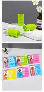 Set di rulli per capelli in plastica PP con spille in varie misure per styling professionale.