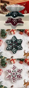 Christmas snowflake star shaped plush throw pillow festive home decorative cushion set