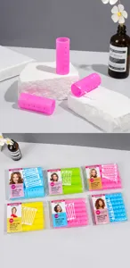 Plastic magnetic hair rollers set, self-grip curling tools for volume and waves, assorted.