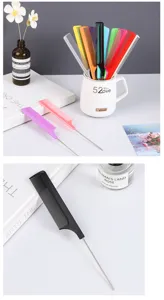 Professional heat-resistant hair styling comb with stainless steel pin tail for salon use