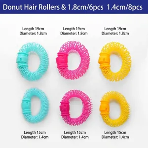Plastic Hair Rollers Donut Hair Curlers No Heat Mesh Hair Styling Tools With Teeth For Women Daily Hair Care