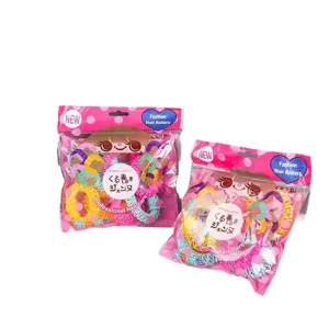 Plastic mesh hair rollers donut curlers set in pink packaging for professional styling tools