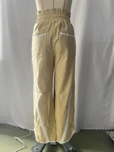 Casual losse trekkoord emmer broek met contrasterende strepen ontwerp voor vrouwen.
