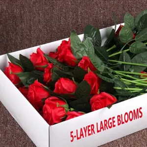 Artificial soap rose flower bouquet 5-layer large red roses for home wedding decor