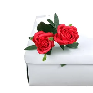Red artificial soap rose flower bouquet for wedding home decoration 5-layer large fake floral