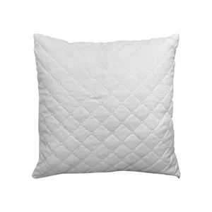 White quilted throw pillow cover modern minimalist square cushion cover for home sofa decor