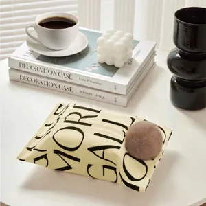 Modern minimalist artistic tissue box for living room and car, stylish beige black letter.