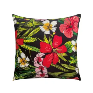 Tropical floral print velvet throw pillow cushion for living room sofa home decor comfortable