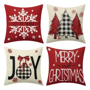 Christmas throw pillow covers set of 4 decorative cushion cases for sofa holiday home decor