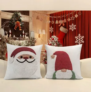 Federa cuscino tufted Natale Babbo Natale gnomo festiva per divano letto decorazione