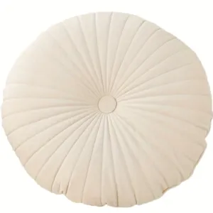 Solid Color Velvet Round Pumpkin Pillow Bedside Cushion Sofa Waist Pillow Office Chair Pad Home Decor Decorative Pillow