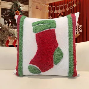 Fodera per cuscino tufting di Natale festiva rosso verde calza divano cuscino decoro