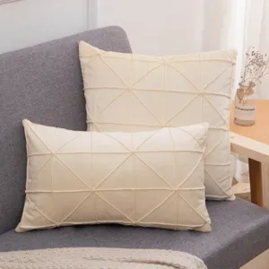 Ensemble de coussins en velours nordique pour canape et salon decoration elegante.