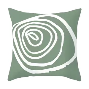 Nordic luxury green abstract swirl throw pillow cover for living room sofa cushion case.
