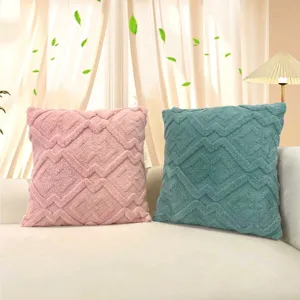 Fundas de cojín copetudas de terciopelo suave juego geométricas decorativas para sofá