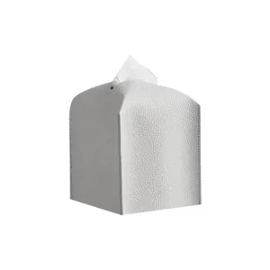 Weisser Leder Kosmetiktuchhalter quadratischer Papiertaschentuchbox fuer Bad und Wohnzimmer