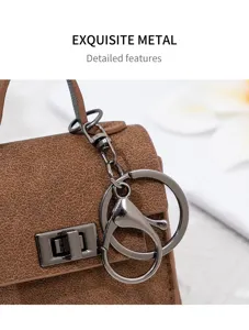 Mini Taschen Schlüsselanhänger mit Metallverschluss Retro Münztasche Anhänger Detailansicht