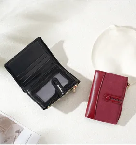 Women short wallet korean style colorblock card holder zipper coin purse high end fashion