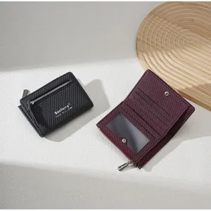 Women short multi-functional wallet zipper coin purse card holder minimalist soft leather purse