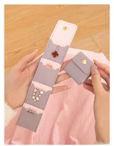 Borsa di conservazione da viaggio mini organizer per gioielli pieghevole per anelli