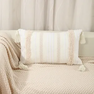 Bohemian Moroccan woven lumbar pillow cushion tufted throw pillow for sofa bed decor
