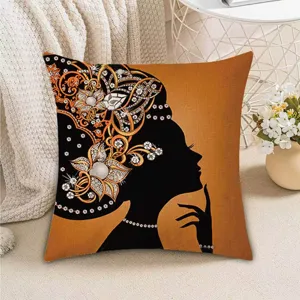 Retro ethnic African woman throw pillow cover home decor couch decorative cushion cover