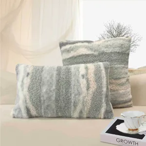 Luxurious plush throw pillow set with abstract quicksand texture, perfect for home living room decor.