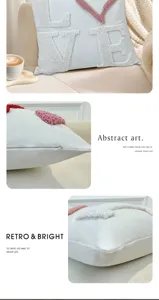 Modern minimalist textured throw pillow cover with tufted design for cozy home sofa decor.
