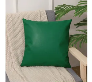 Funda de cojín de cuero sintético con patrón de lichi verde para sofá coche decoración