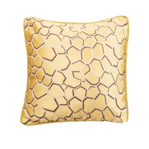 Cuscino decorativo geometrico in jacquard di lusso con cordoncino dorato per divano letto