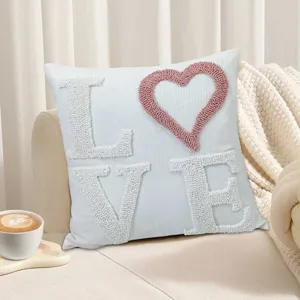 Modern minimalist love letter decorative throw pillow cover for living room sofa cozy home decor