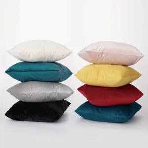 Housses de coussin en velours minimalistes modernes, coussin uni doux pour canapé lit