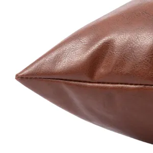 Brown faux leather pillowcase sofa cushion cover decorative throw pillow cover soft