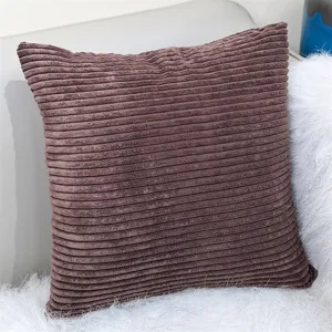 Cuscino quadrato in velluto a coste tinta unita cuscino divano letto minimalista dettaglio