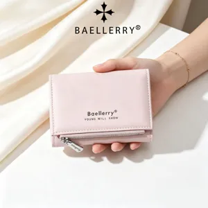 Women Minimalist PU Leather Trifold Short Wallet Zipper Coin Pocket Multi Card Slots Lightweight Portable Folding Card Holder Organizer Purse
