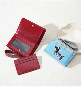 Cute cartoon puppy short wallet luxury multi-function card holder with coin purse