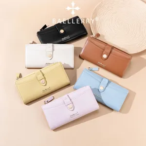 Portefeuille Long pour Femmes à la Mode Grande Capacité en Cuir PU Multi-Fentes pour Cartes Pochette à Fermeture Éclair