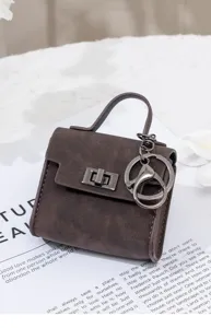 Mini Retro Tasche Schlüsselanhänger PU Leder Auto Schlüsseletui niedlicher Anhänger.