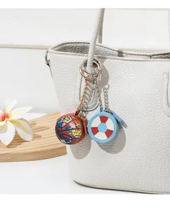Llavero bolsa auriculares baloncesto graffiti mini monedero colgante bonito y útil
