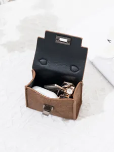 Mini Vintage Leder Tasche Anhänger Münzbeutel Lippenstift Kopfhörer Etui Schlüsselanhänger chic