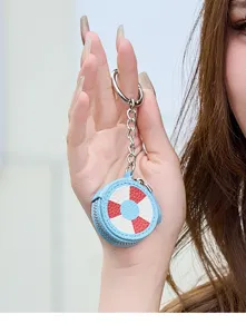 Mini llavero de salvavidas monedero lindo bolso portátil para auriculares colgante