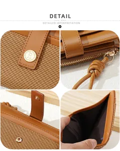 Women short wallet two fold multi card slot zipper coin purse stylish compact leather wallet