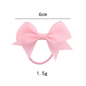 Elastico per capelli con fiocco rosa per bambini, graziosa corda elastica con dimensione 6cm e leggero.
