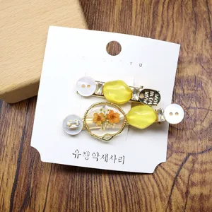 Sweet floral rhinestone duckbill hair clip cute women hair barrette fashion hair accessory