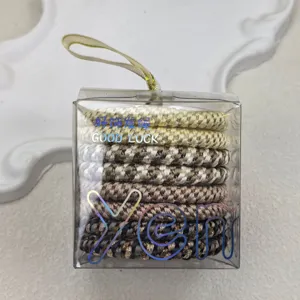 Set di elastici per capelli intrecciati con scatola trasparente, supporto per coda di cavallo.