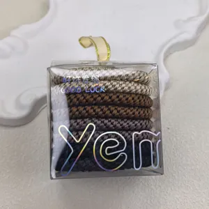 Set di elastici per capelli elastici, scrunchies intrecciati resistenti, dettaglio.