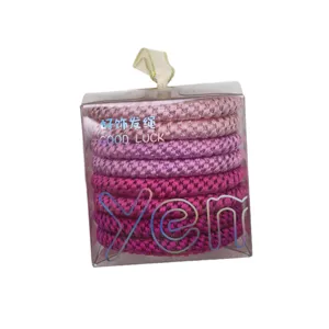 Elastici per capelli rosa sfumato corde elastiche spesse intrecciate fermacapelli in scatola trasparente