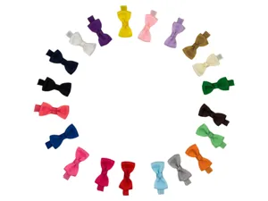 2 inch baby girl bow hair clips set, multi-color handmade grosgrain ribbon hairpins non-slip