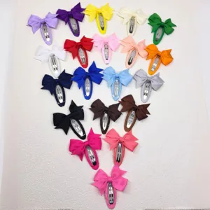 Colorful ribbon bow hair clips set, sweet hair styling accessories for girls kids